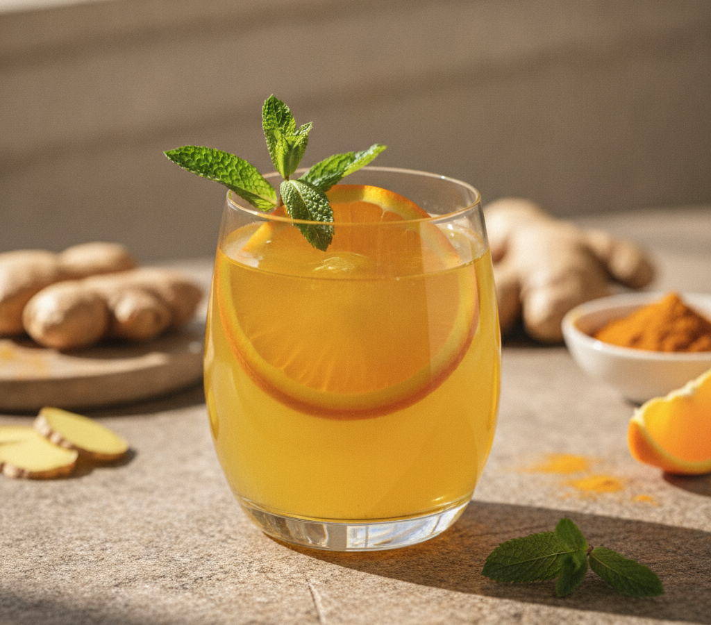 Elixir Energizante de Cúrcuma e Gengibre