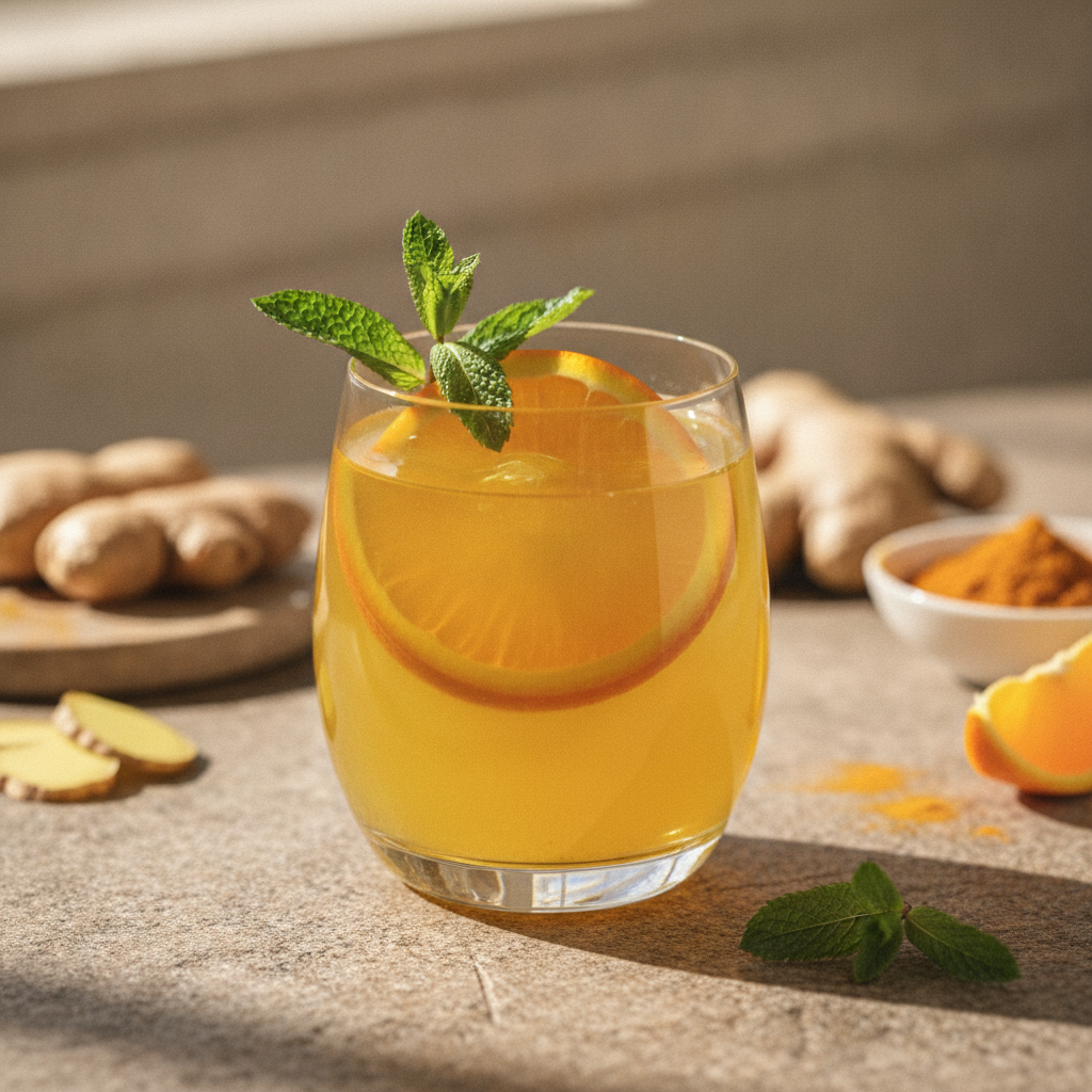 Elixir Energizante de Cúrcuma e Gengibre